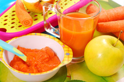 Karottenflecken durch Babynahrung