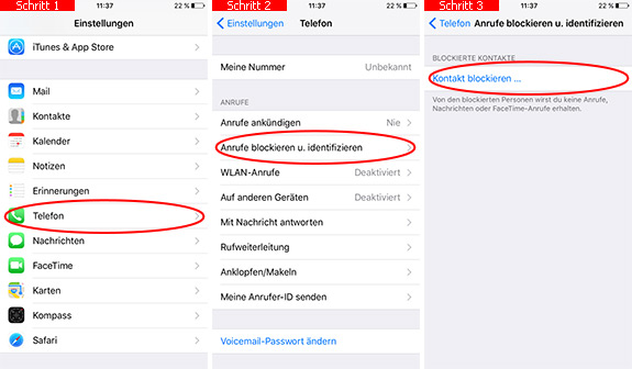 Rufnummer auf dem iPhone blockieren