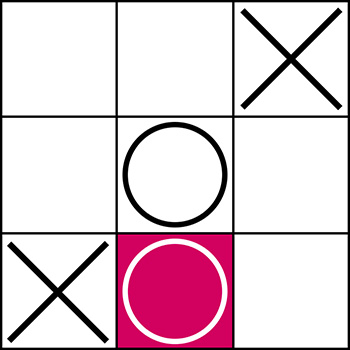 Konter beim Eckentrick des Tic-Tac-Toe